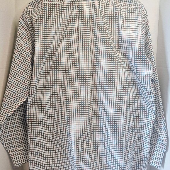 Paul Frederick Non-Iron Cotton Check Dress Shirt With Contrast Trim 16.5/32 - Picture 4 of 6